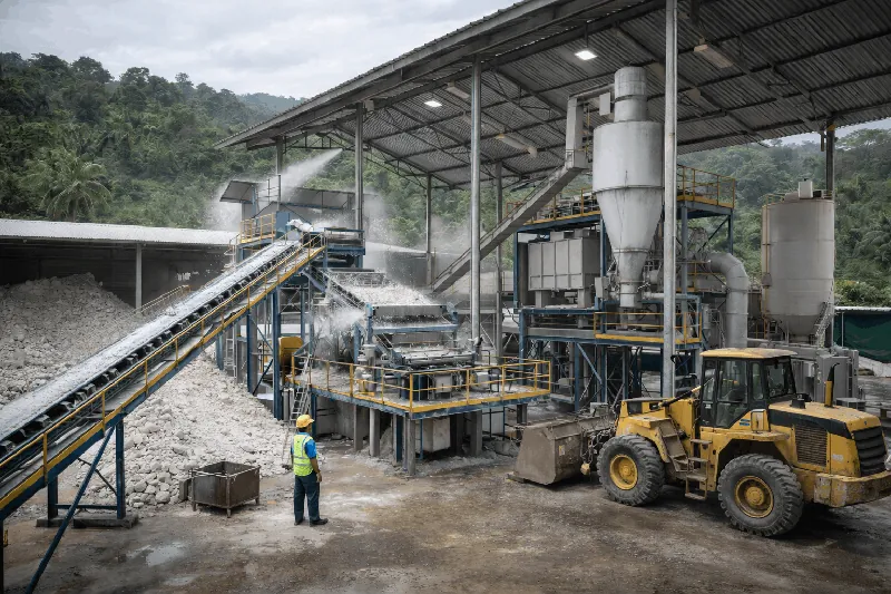 Quartz processing plant in Sri Lanka